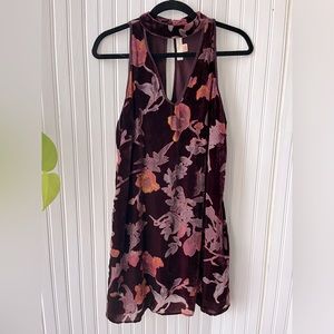 Band of Gypsies Floral Velvet Choker Dress